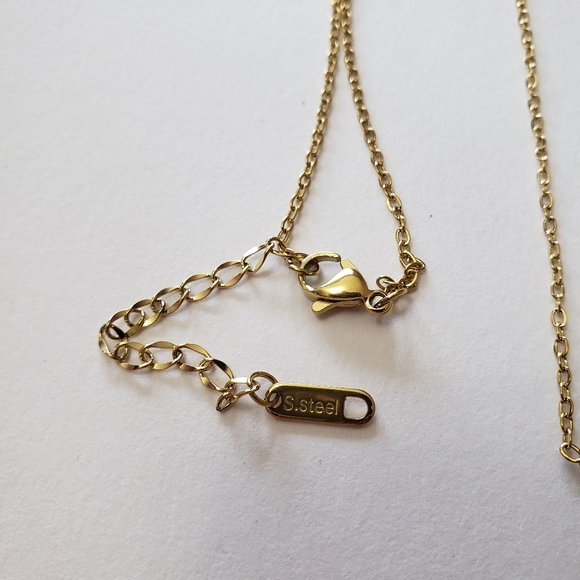 Gold tone Stainless steel necklace evil eye pendant - Picture 3 of 5